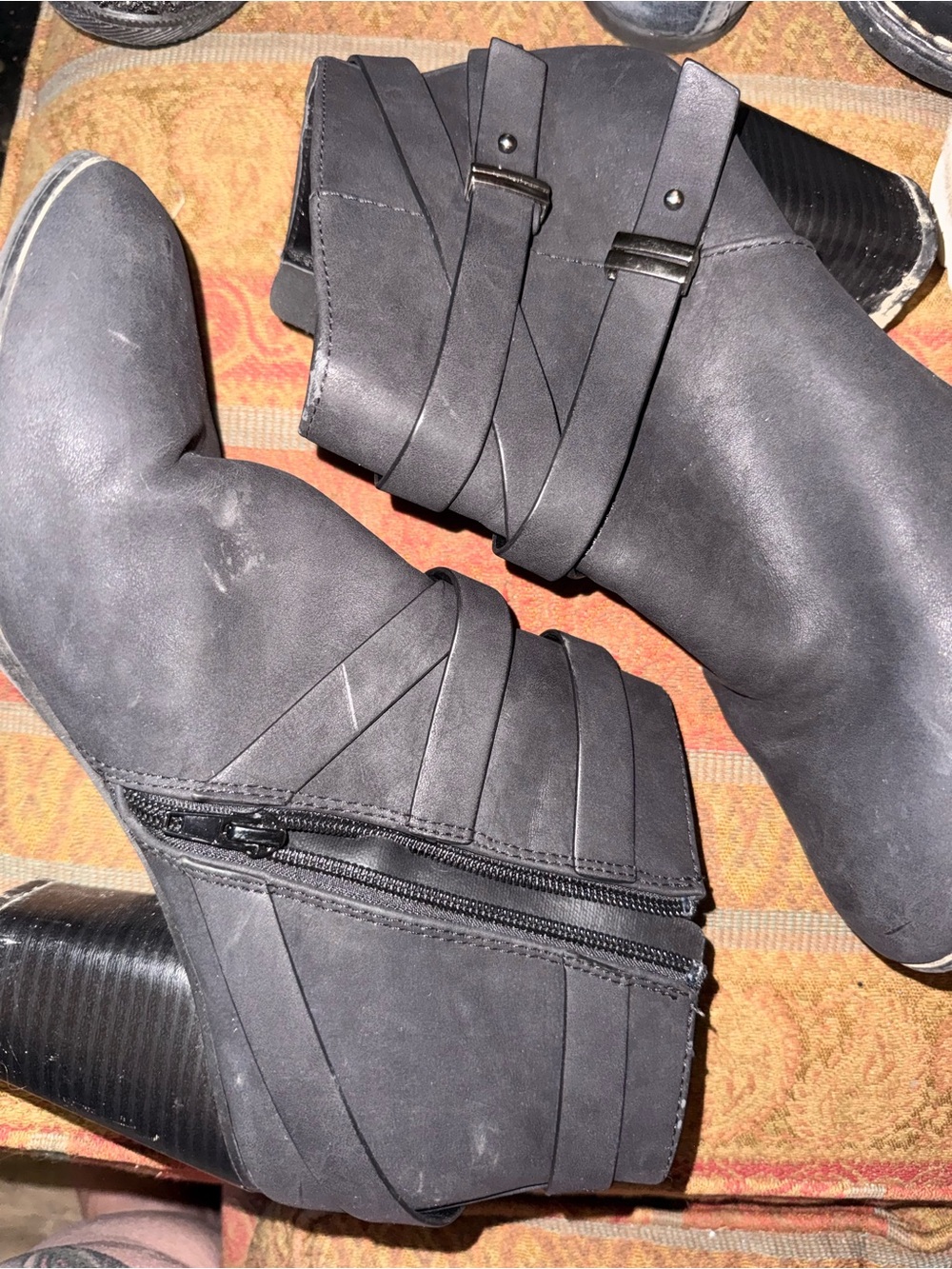 Clarks Black Strappy Ankle Booties